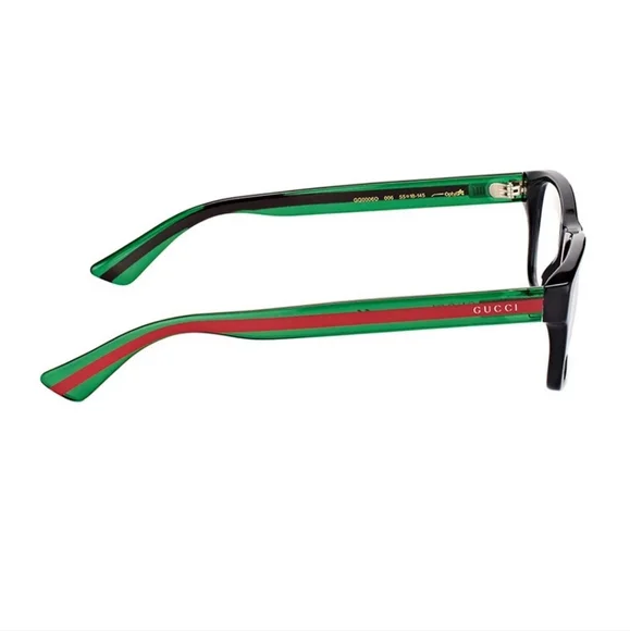 Authentic Gucci Unisex Black Green Red Logo Optical Frames